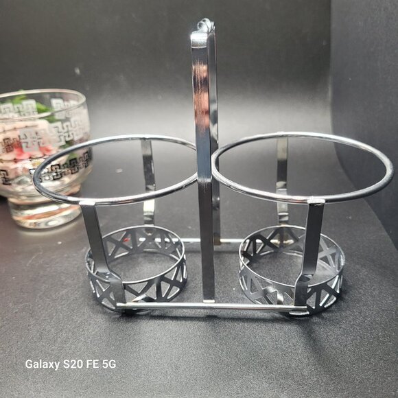 Vintage Libbey Condiment Set in Caddy With Lids Mid Century Design - Picture 10 of 16